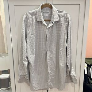 Mizzen + Main, Leeward Dress Shirt, Size XL, Standard Fit, Black and White Grid